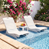 Fade-Resistant Outdoor Lounger with Contoured Shape for Deck Poolside