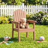 Outdoor Adirondack Chair with High Backrest and Wide Armrests for Deck Poolside