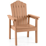 Outdoor Adirondack Chair with High Backrest and Wide Armrests for Deck Poolside