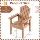 Outdoor Adirondack Chair with High Backrest and Wide Armrests for Deck Poolside