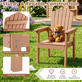 Outdoor Adirondack Chair with High Backrest and Wide Armrests for Deck Poolside