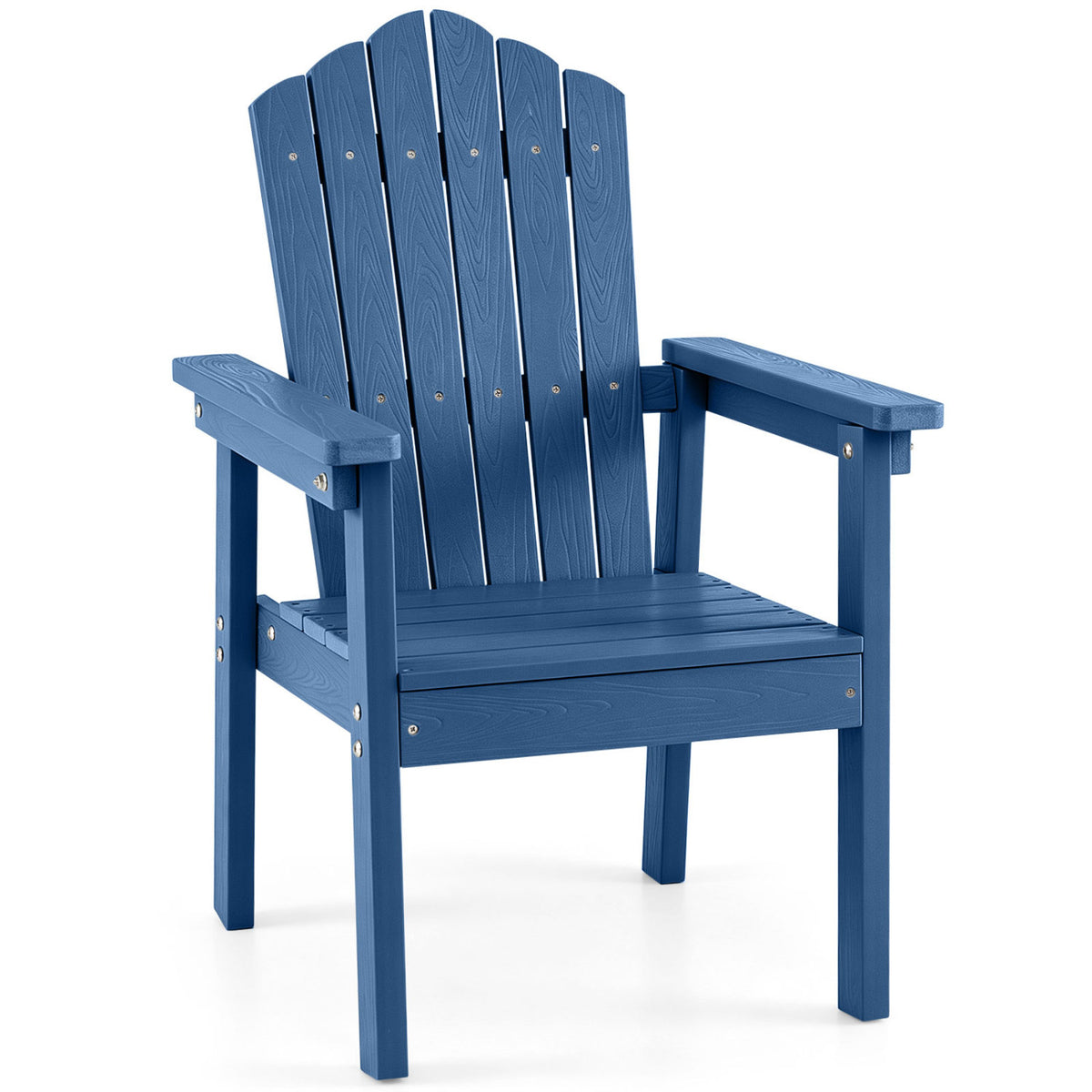 Outdoor Adirondack Chair with High Backrest and Wide Armrests for Deck Poolside
