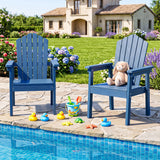 Outdoor Adirondack Chair with High Backrest and Wide Armrests for Deck Poolside
