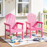 Outdoor Adirondack Chair with High Backrest and Wide Armrests for Deck Poolside