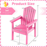 Outdoor Adirondack Chair with High Backrest and Wide Armrests for Deck Poolside