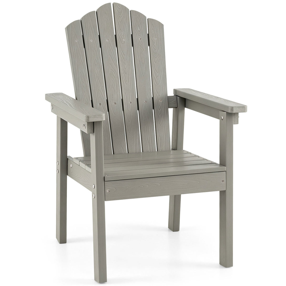 Outdoor Adirondack Chair with High Backrest and Wide Armrests for Deck Poolside