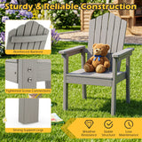 Outdoor Adirondack Chair with High Backrest and Wide Armrests for Deck Poolside