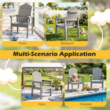 Outdoor Adirondack Chair with High Backrest and Wide Armrests for Deck Poolside