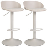 Set of 2 Adjustable Swivel Bar Stools w/ Back & Footrest 330 LBS for Dining