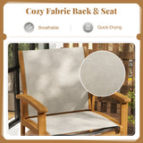 9-Piece Acacia Wood Outdoor Patio Dining Set with 80â Rectangular Table and Breathable Fabric Armchairs-Yellow