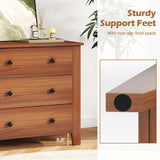 2-Pack 3 Drawer Dresser Chest of Drawers Bedside Table