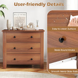2-Pack 3 Drawer Dresser Chest of Drawers Bedside Table
