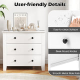 2-Pack 3 Drawer Dresser Chest of Drawers Bedside Table