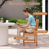 5-Piece Square Patio Dining Set for 4 with Acacia Table & Armchairs for Outdoor
