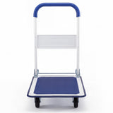 Folding Platform Hand Truck with Collapsible Bed & 4 Wheels for Moving Warehouse-Blue