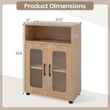 Bathroom Cabinet Set with 59 Inch Tall Cabinet and 2-Door Floor Cabinet
