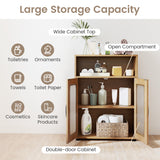 Bathroom Cabinet Set with 59 Inch Tall Cabinet and 2-Door Floor Cabinet