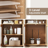 Bathroom Cabinet Set with 59 Inch Tall Cabinet and 2-Door Floor Cabinet