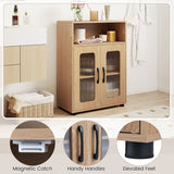 Bathroom Cabinet Set with 59 Inch Tall Cabinet and 2-Door Floor Cabinet