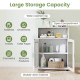 Bathroom Cabinet Set with 59 Inch Tall Cabinet and 2-Door Floor Cabinet