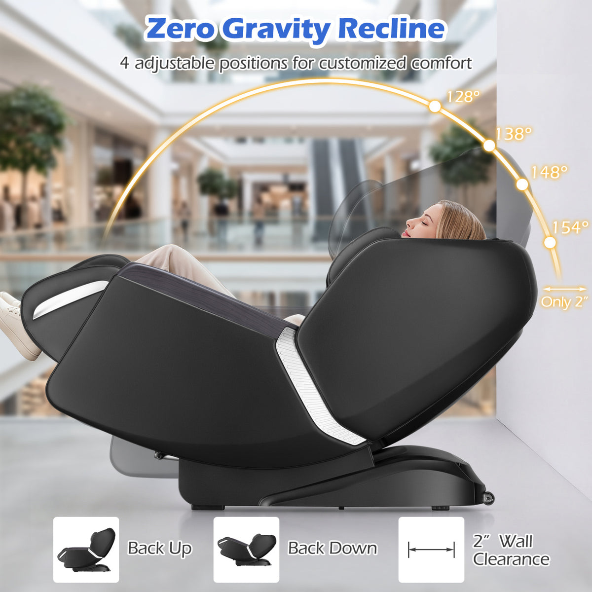 Zero Gravity SL Track Shared Commercial Vending Massage Chair with Nayax Payment System-Black