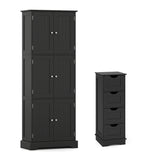 Bathroom Cabinet Set with 6-Door Tall Cabinet and 4-Drawer Cabinet