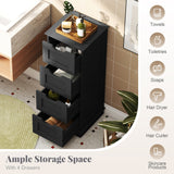 Bathroom Cabinet Set with 6-Door Tall Cabinet and 4-Drawer Cabinet
