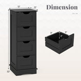 Bathroom Cabinet Set with 6-Door Tall Cabinet and 4-Drawer Cabinet