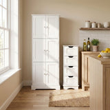 Bathroom Cabinet Set with 6-Door Tall Cabinet and 4-Drawer Cabinet