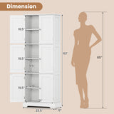 Bathroom Cabinet Set with 6-Door Tall Cabinet and 4-Drawer Cabinet
