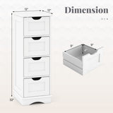 Bathroom Cabinet Set with 6-Door Tall Cabinet and 4-Drawer Cabinet