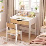 Wooden Kids Desk and Chair Set for Reading Drawing Playing