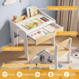 Wooden Kids Desk and Chair Set for Reading Drawing Playing