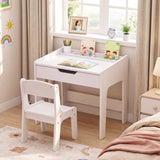 Wooden Kids Desk and Chair Set for Reading Drawing Playing