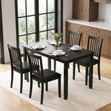 48" Rectangular Kitchen Table with Solid Rubber Wood Legs for Dining Room-Black