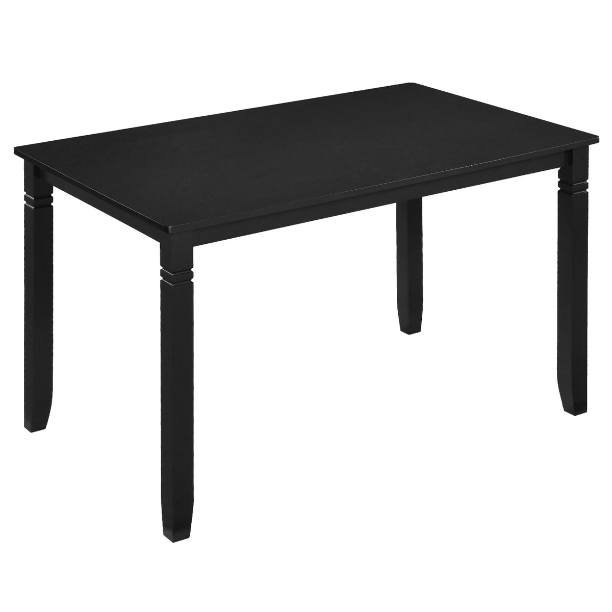 48" Rectangular Kitchen Table with Solid Rubber Wood Legs for Dining Room-Black