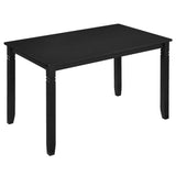 48" Rectangular Kitchen Table with Solid Rubber Wood Legs for Dining Room-Black