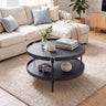 2-Tier Plastic Coffee Round Coffee Table for Living Room