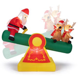 5.5 FT Inflatable Christmas Teeter Totter Outdoor Decoration with Built-in LED Lights for Garden Yard
