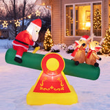 5.5 FT Inflatable Christmas Teeter Totter Outdoor Decoration with Built-in LED Lights for Garden Yard