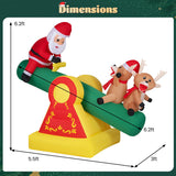 5.5 FT Inflatable Christmas Teeter Totter Outdoor Decoration with Built-in LED Lights for Garden Yard