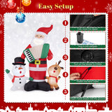 3-Pack 8 FT Inflatable Christmas Decorations with Snowman Reindeer and Built-in Music for Lawn Yard