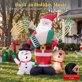 3-Pack 8 FT Inflatable Christmas Decorations with Snowman Reindeer and Built-in Music for Lawn Yard