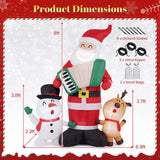 3-Pack 8 FT Inflatable Christmas Decorations with Snowman Reindeer and Built-in Music for Lawn Yard