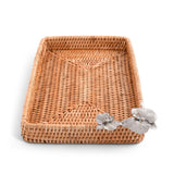 Orchid Catchall Tray Hand Woven Wicker Rattan