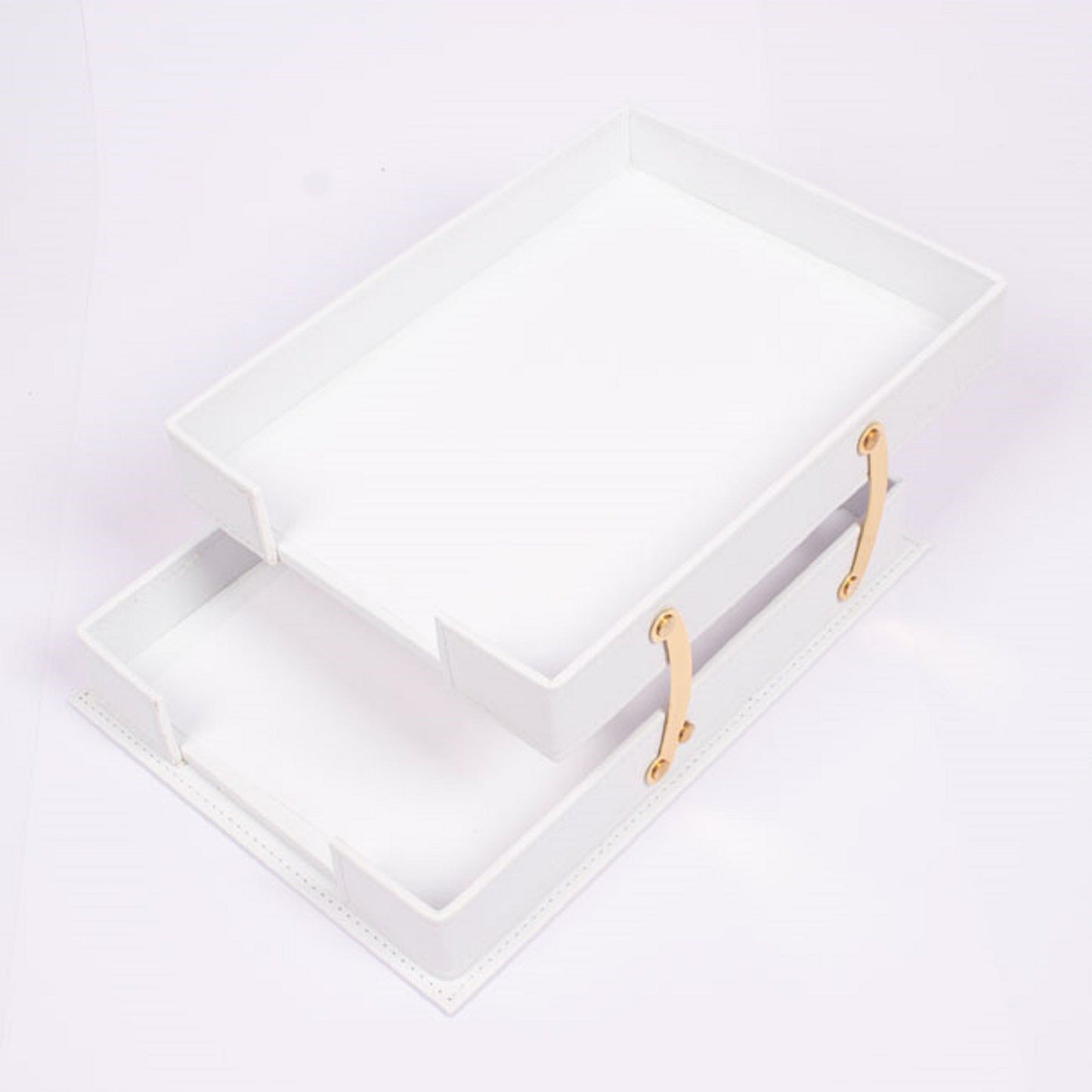 MOOG Luxury Desk Set - Double Document Tray- White - 13 PCS