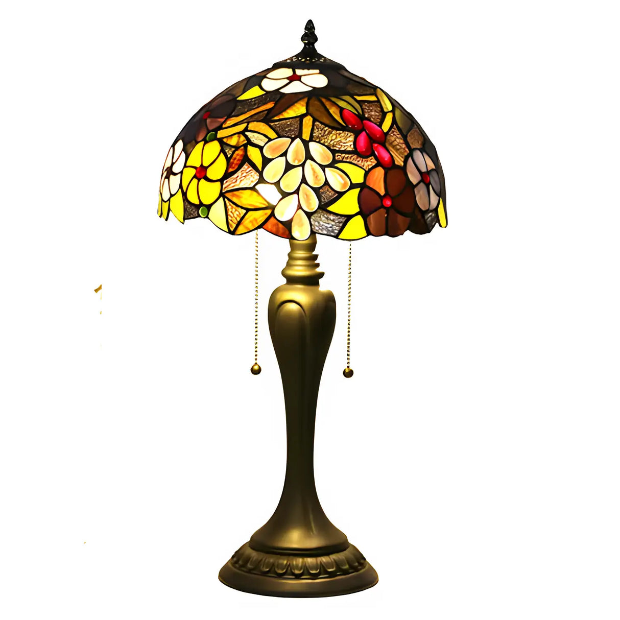Real Tiffany Lamp with Vintage Grape Glasswork