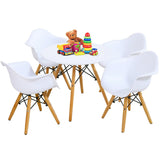 5 Piece Kids Modern Round Table Chair Set