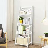 4-Tier Leaning Free Standing Ladder Shelf Bookcase
