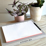 Weekly Desk Planners edged in Gold, Yellow, or Blush